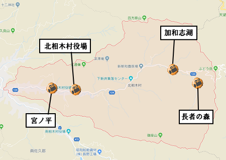 北相木村の地図